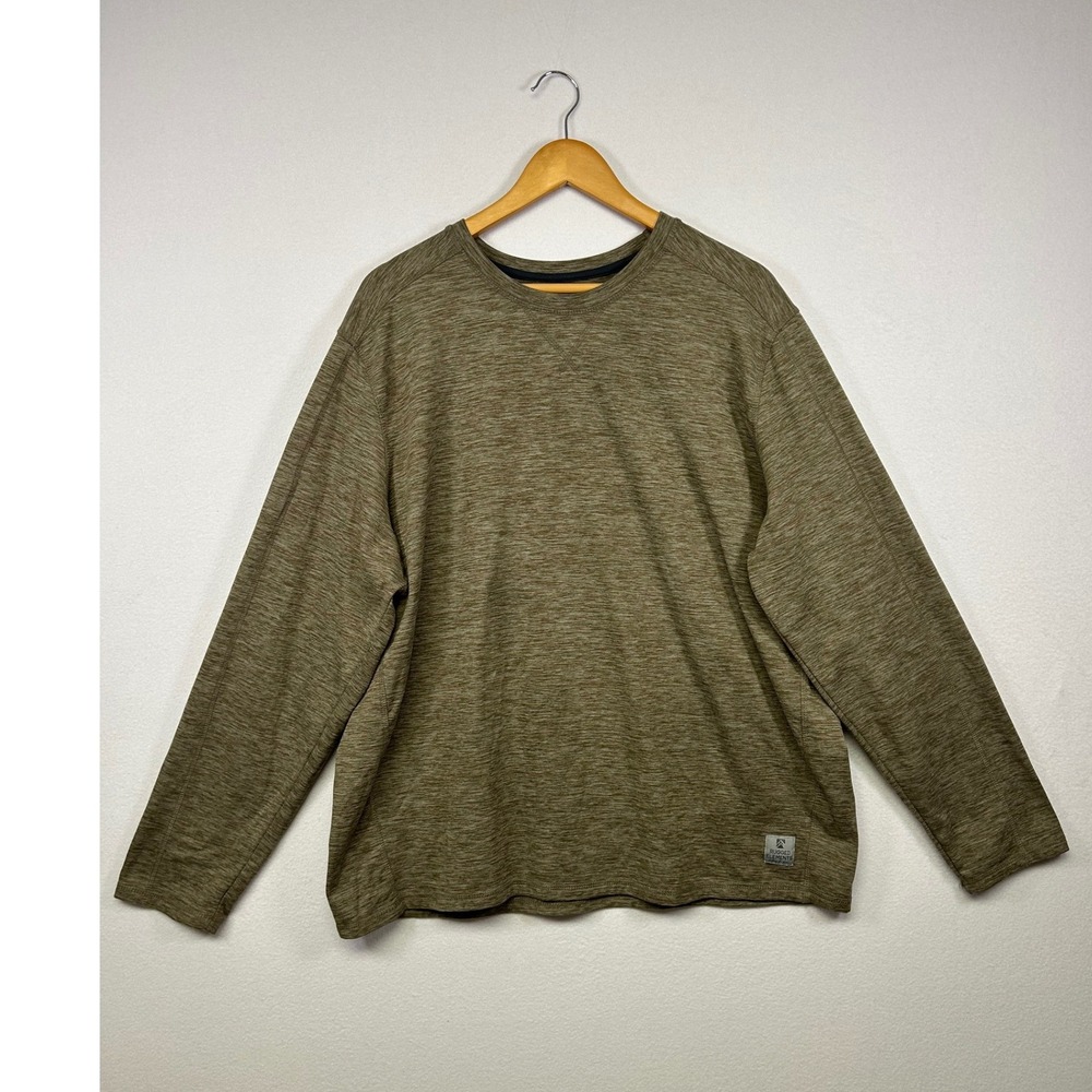 Gorpcore Rugged Elements Mens XXL Olive Space Dye Long Sleeve Performance Shirt